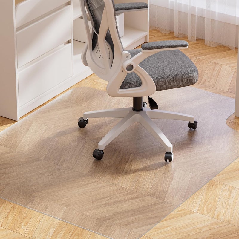 Yecaye Desk Chair Mat for Hardwood Floor, Office PVC Computer Chair Mat, Floor Protector for Rolling Chairs (Transparent, 48" x 60") - Image 1